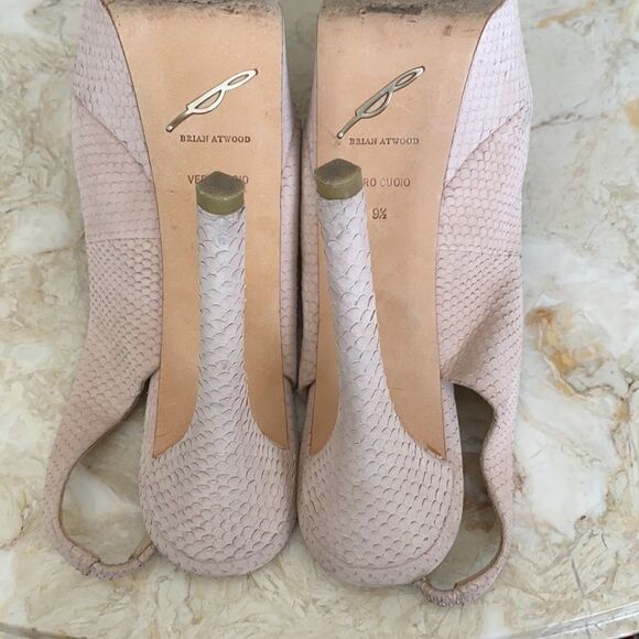 Brian Atwood Platform Suede Leather Stilettos - Picture 7 of 9